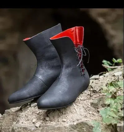 Mittelalterliche Retro-Pu-Lederschuhe fßr Herren, Renaissance-Ritterjäger, Cosplay-Schnßrung, Cosplay-Stiefel, Halloween-Karnevalsschuhe So ist Leben