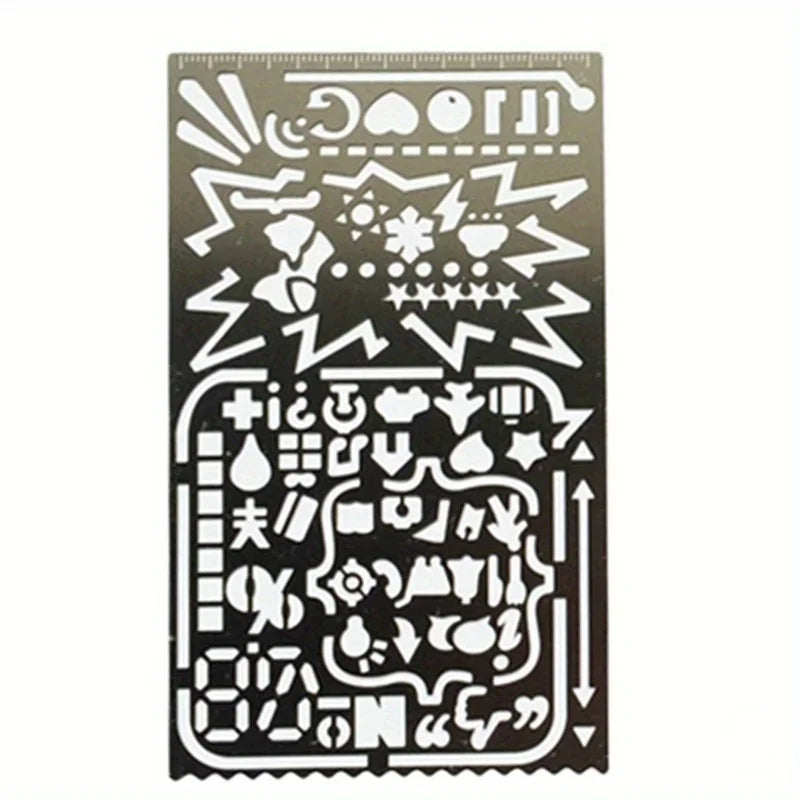 2 teile/satz Vintage Tragbare Edelstahl Schablonen Hohl Lineal Planer Reise Tagebuch Notebook DIY Werkzeug Vorlage Geschenk Schreibwaren So ist Leben