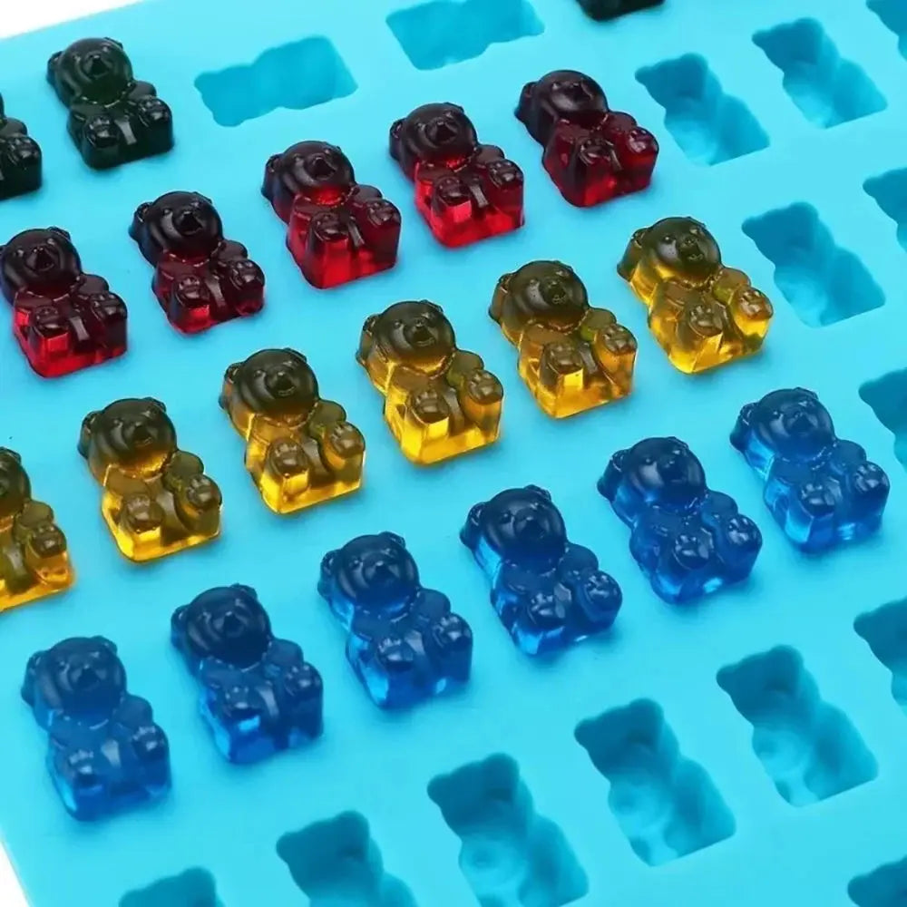 50 Gitter Gummibärchen Silikon form niedlichen Bären gelee Formen Süßigkeiten Schokolade Fondant Tabletts mit Tropfer DIY Back dekoration Werkzeuge - So ist Leben