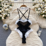 Overall Heißer Für Frauen Rüschen Spitze Strappy Onesie Camis Porno Uniform Sheer Sinnliche Magdalyn Bodycon Bodys Transparent Neue So ist Leben