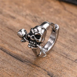 Gothic Schädel Skeleton Huggie Hoop Ohrringe für Männer Punk Rock Silber Farbe Edelstahl Cocktail Party Halloween Schmuck Geschenke So ist Leben