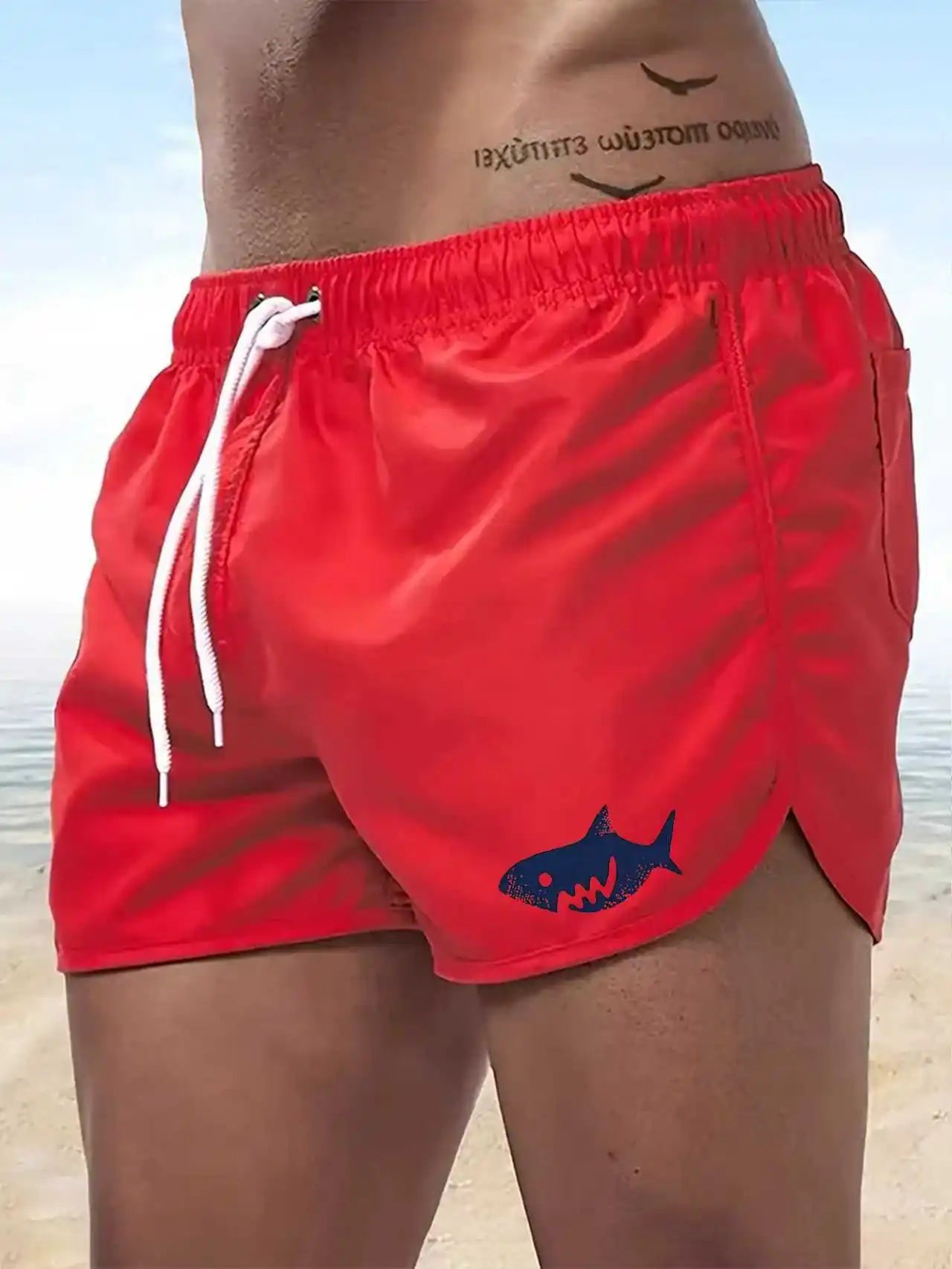 Haifisch Strandshorts – Leichte Sommermode für Herren - So ist Leben