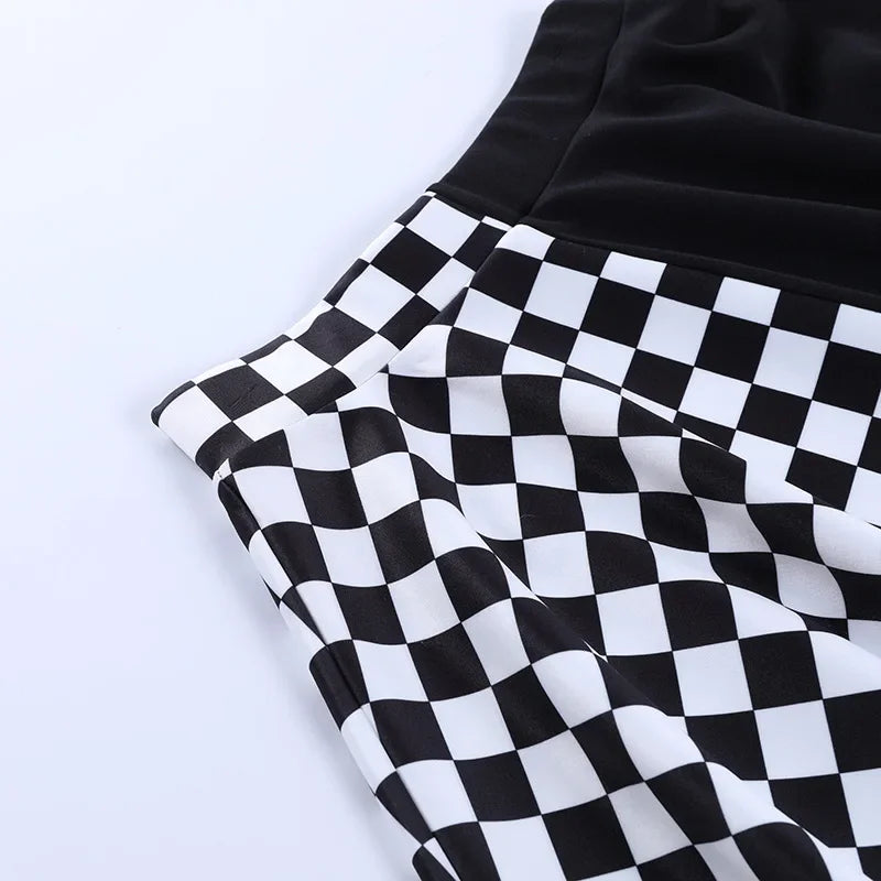 Patchwork Goth Plaid sexy Minirock Frauen Harajuku Mode Falten rock Punk ästhetische Sommer hohe Taille Rock 2021 So ist Leben
