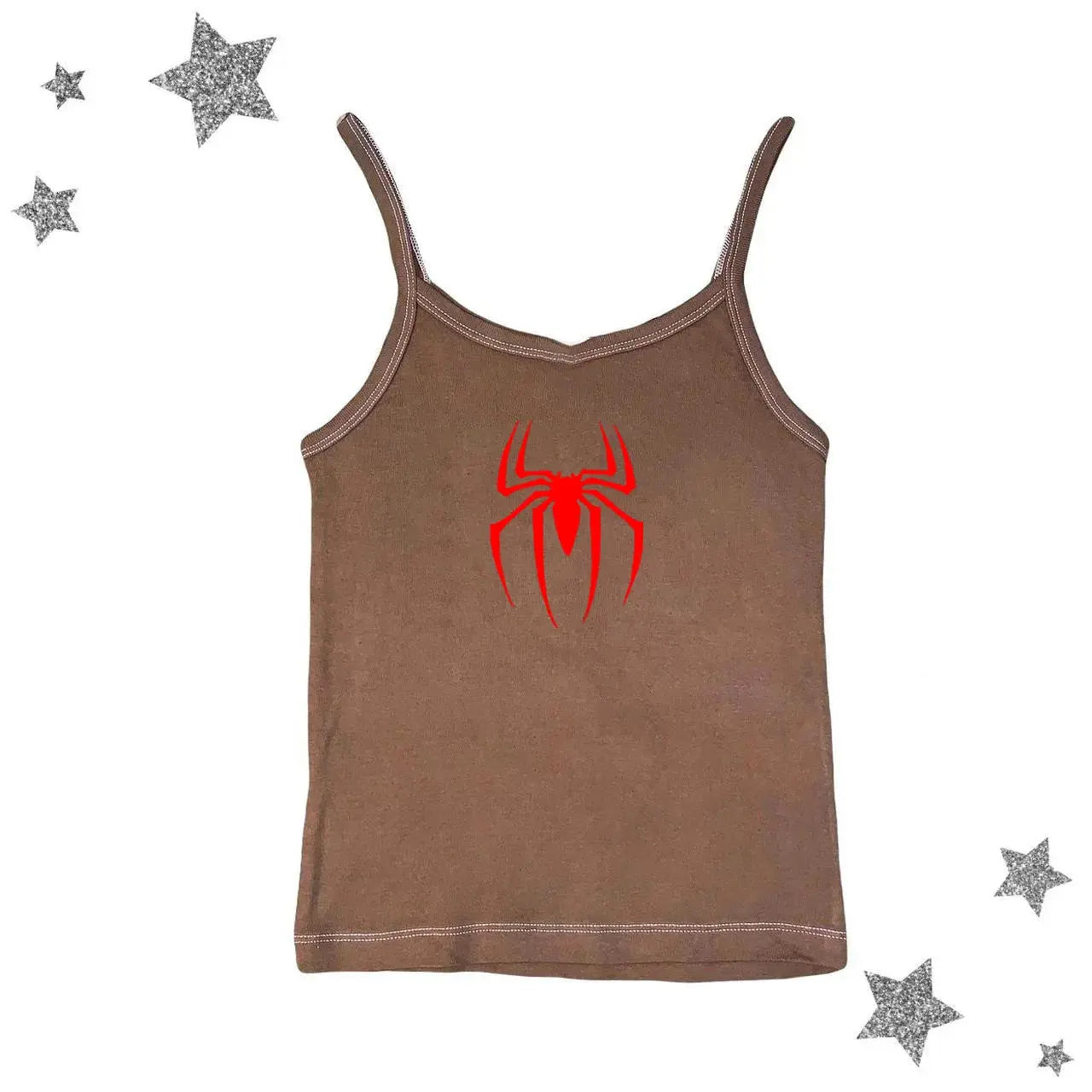 Y2k Tank Tops Sexy Frauen Sommer Camis Punk Y2K Harajuku Ärmellose Spinne Gedruckt Strumpfhosen Weste Femme Streetwear Grafik EMO Mädchen - So ist Leben