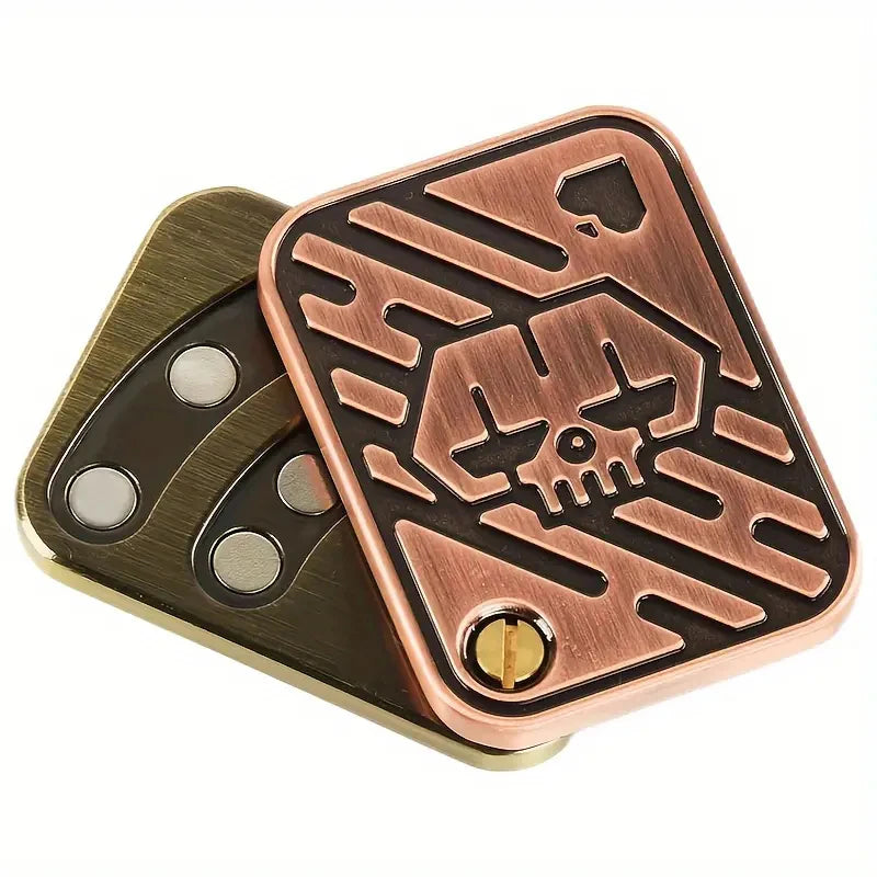 KK AA Fidget Slider Metall Schädel Push Slider Stress Relief Spielzeug Anti Stress EDC Top Spinning Poker Spielzeug Erwachsene Geschenke So ist Leben