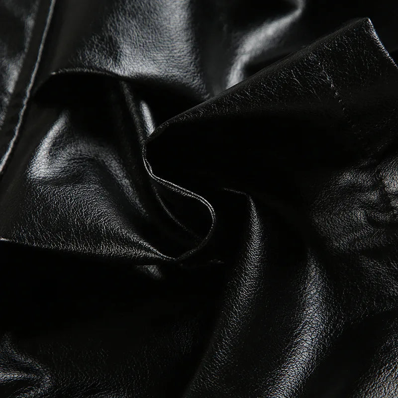 Goth Dark Punk Stil Niet Faux Pu Leder Falten röcke 90er Jahre Grunge Streetwear Frauen Einkaufs zentrum Gothic Drop A-Linie Minirock Reiß verschluss So ist Leben