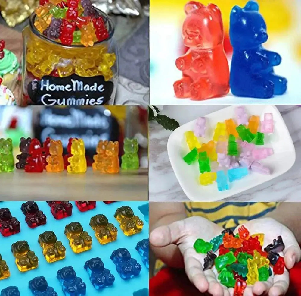 50 Gitter Gummibärchen Silikon form niedlichen Bären gelee Formen Süßigkeiten Schokolade Fondant Tabletts mit Tropfer DIY Back dekoration Werkzeuge - So ist Leben