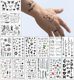 Wasserdichter temporärer gefälschter Flash-Tattoo-Aufkleber, englischer Buchstabe, Stern, Mond, Anker, Fliegenvogel, für Mann, Kinder, Mädchen, Frauen, Finger, Körperkunst So ist Leben