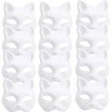 5PCS Therian Masken Weiße Katze Masken Blank DIY Halloween Maske Tier Halbe Gesichtsmasken Maskerade Cosplay Party - So ist Leben