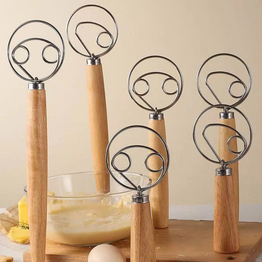 Dänischer Teigmixer mit Edelstahlspirale & Eichengriff - So ist Leben