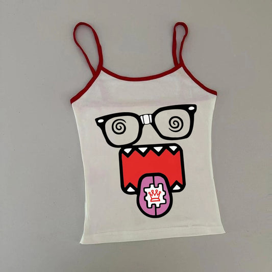 Sommer süße Kawaii Grafik Druck Leibchen weibliche Fee Kern Vintage Crop Top Emo Mädchen Y2k ästhetische Cartoon Tank Tops 00er Jahre T-Shirt So ist Leben