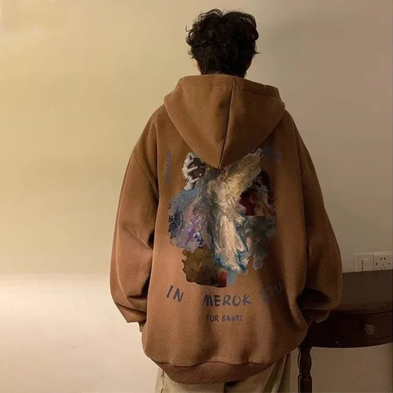 Neue Goth Grafik Gedruckt Pullover Hoodies Für Männer Y2K Vintage Streetwear Mit Kapuze Sweatshirts Herbst Baggy Hip Hop Mode Hoody So ist Leben