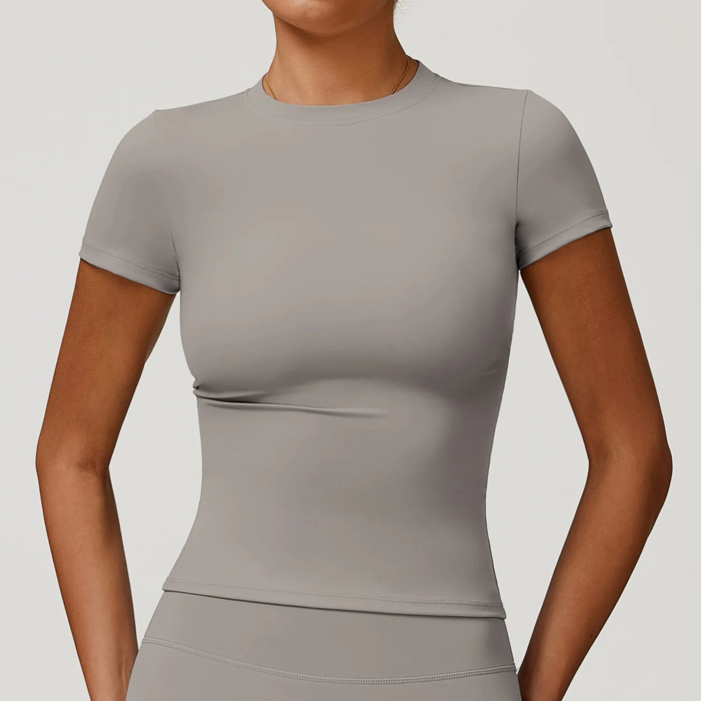 NCLAGEN Damen-Laufsport-T-Shirt, Sommer, kurzärmelig, Rundhalsausschnitt, atmungsaktiv, dehnbar, für Fitnessstudio, Yoga, schlank, Fitness, aktives Top-T-Shirt So ist Leben