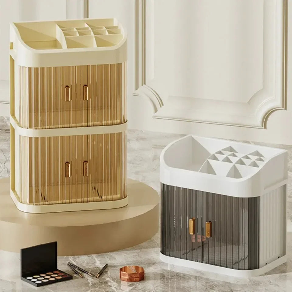 Make-up-Aufbewahrungsbox, großes Fassungsvermögen, Schminktisch, Aufbewahrungsregal, staubdicht, Kosmetik-Organizer, Kosmetikbehälter, Schubladen-Organizer So ist Leben
