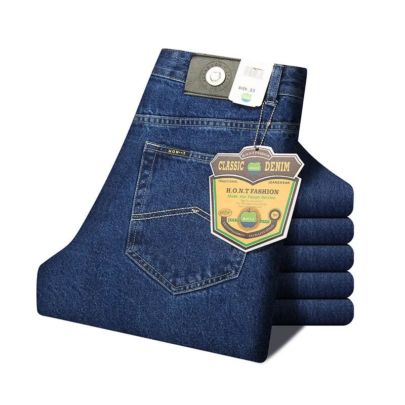 Männer Business Jeans Klassische Frühling Herbst Männlichen Baumwolle Gerade Stretch Marke Denim Hosen Sommer Overalls Slim Fit Hosen 2021 So ist Leben