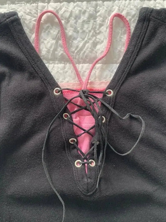 T-shirt Y2k Kleidung Gothic Punk 2000er Jahre Crop Top Mode Harajuku frauen kurzarm Shirt Süße Sling T shoujo mädchen Ästhetik So ist Leben