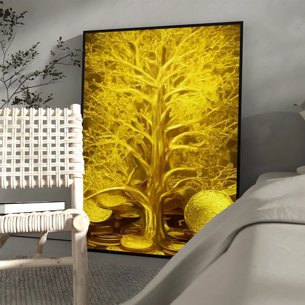 Goldener Geldbaum Poster Drucke Home Decor Geschenk - So ist Leben