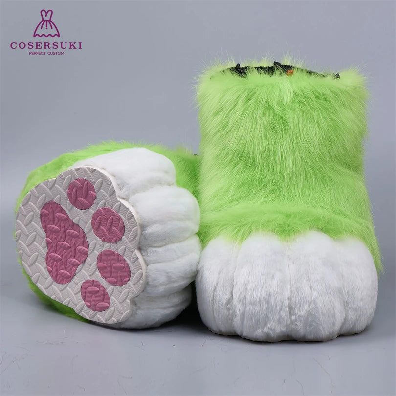 Kigurumi Fursuit Feline und Canine Paw Schuhe Pelzige Cosplay Schuhe Comic Con Performance Schuhe So ist Leben
