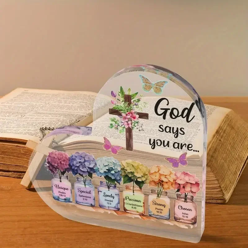Herz-Schmetterlings- und Blumendesign – „Gott sagt, du bist“ - So ist Leben