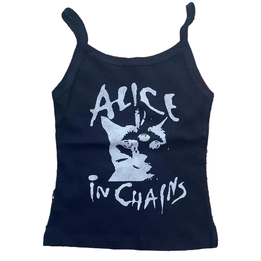 Gothic Emo Mädchen Leibchen Top niedlichen Katze Grafiken Grunge Crop Top Y2k Kleidung Vintage Punk Frauen Korsett Tank Top Baby T-Shirt 2000s So ist Leben
