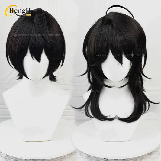Auf Lager Spiel ES Sakuma Rei Sakuma Ritsu Kunsthaar 30 cm/45 cm Schwarze Perücken Hitzebeständiges Haar Halloween Cosplay Anime Perücken So ist Leben