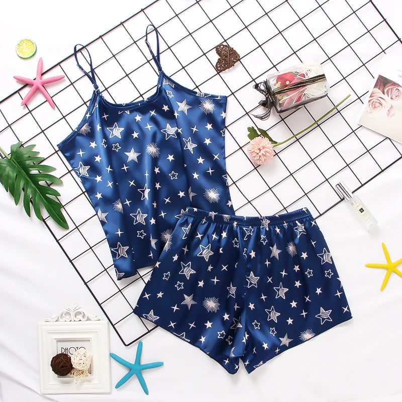 Damen Satin Seide Spitze Cami Weste Shorts Dessous Pyjamas Set Sommer Frauen Pyjamas Sets Zwei Stück Set Pijama Für Frau So ist Leben