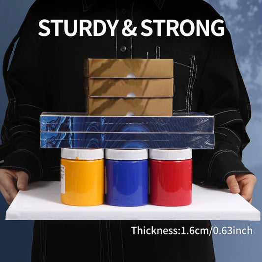 Marie's 3er-Pack gespannte Leinwand mit 6x6", 8x8", 12x12", 12x16" und 16x20", 100 % Baumwolle, grundiert, weiß, rechteckig, Holzrahmen So ist Leben