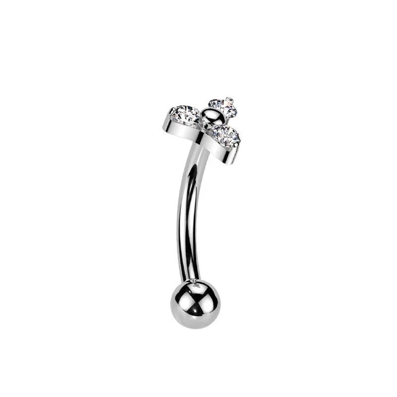 Großhandel ASTM F136 Titan Blumen Rook Piercing Sterne Augenbraue Intarsien CZ 16G Innengewinde Banane Gebogene Lippe Nabel Piercing So ist Leben