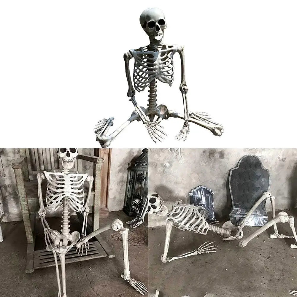 Halloween Menschliches Skelett Hängende Requisiten Hause Böse Party Dekoration Horror Gruselige Bewegliche Große Schädel Dekorationen So ist Leben