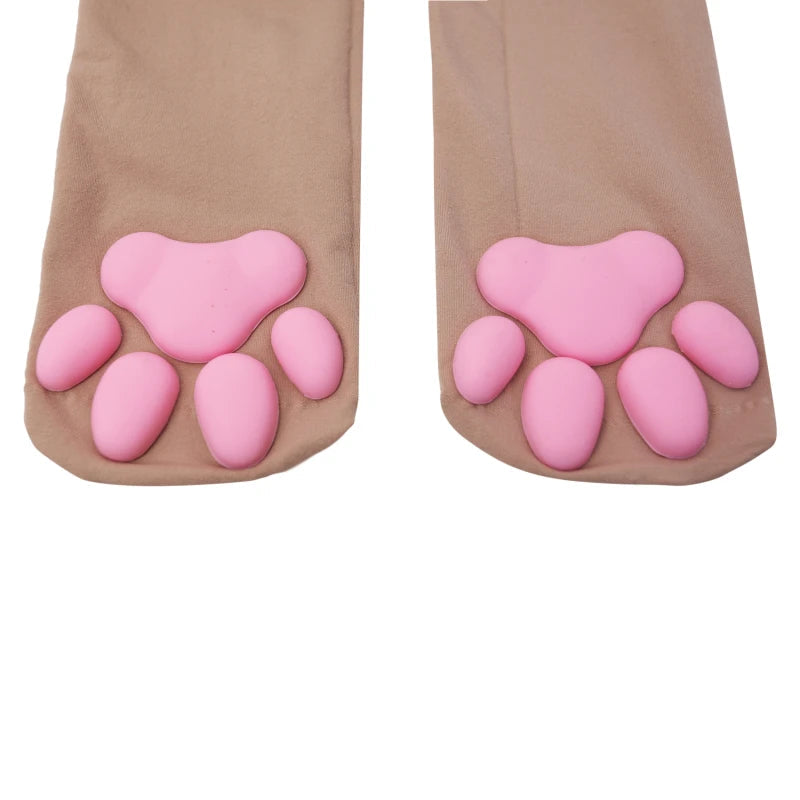 Katze Pfote 3D Socken Für Frauen Mädchen Kawaii Katze Klaue Zehen Mützen Nettes Geschenk Lolita Pfote Pads Cosplay Katze Pfote pad Oberschenkel Hohe Socken Neue So ist Leben
