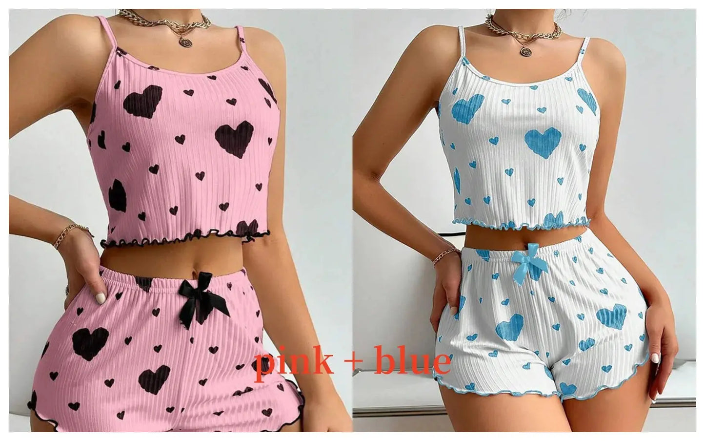 Lässige, weiche, kurze Nachtwäsche-Tanktops mit Liebesdruck - So ist Leben