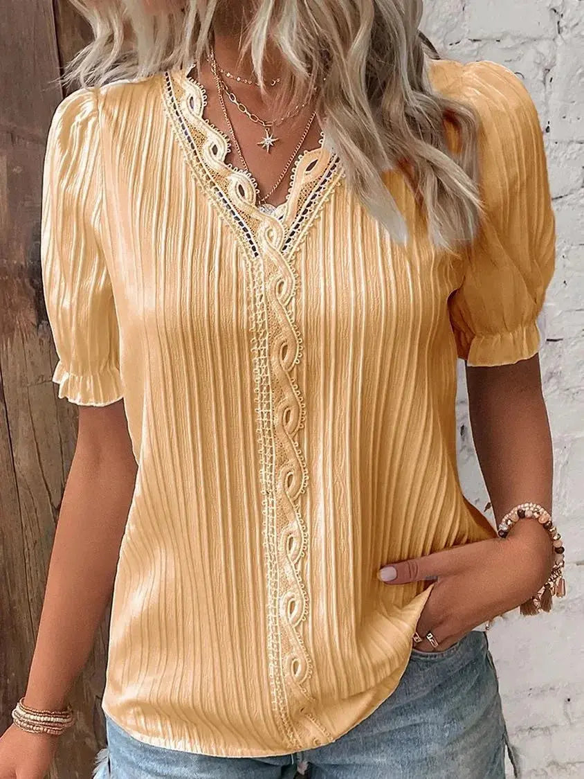 Kurzarm-Sommermode-Oberteile für Damen - So ist Leben