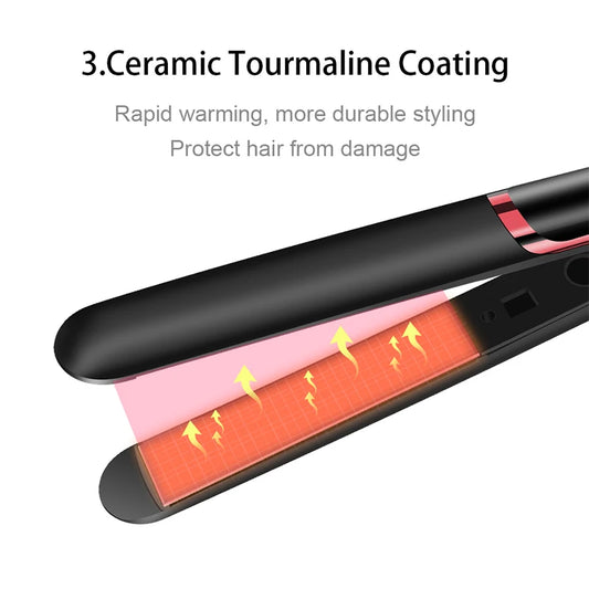 Professioneller Haarglätter aus Keramik, ionisches, schnelles Aufheizen, flaches Haar, Negativ-Ionen-Eisen, LCD-Display, Haarglätter So ist Leben