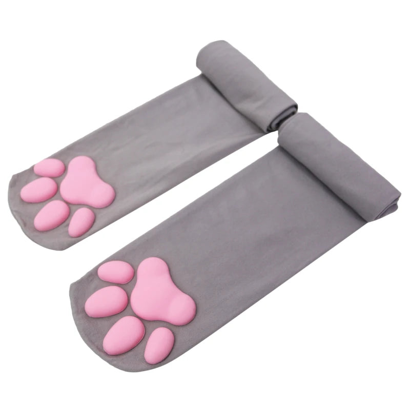 Katze Pfote 3D Socken Für Frauen Mädchen Kawaii Katze Klaue Zehen Mützen Nettes Geschenk Lolita Pfote Pads Cosplay Katze Pfote pad Oberschenkel Hohe Socken Neue So ist Leben