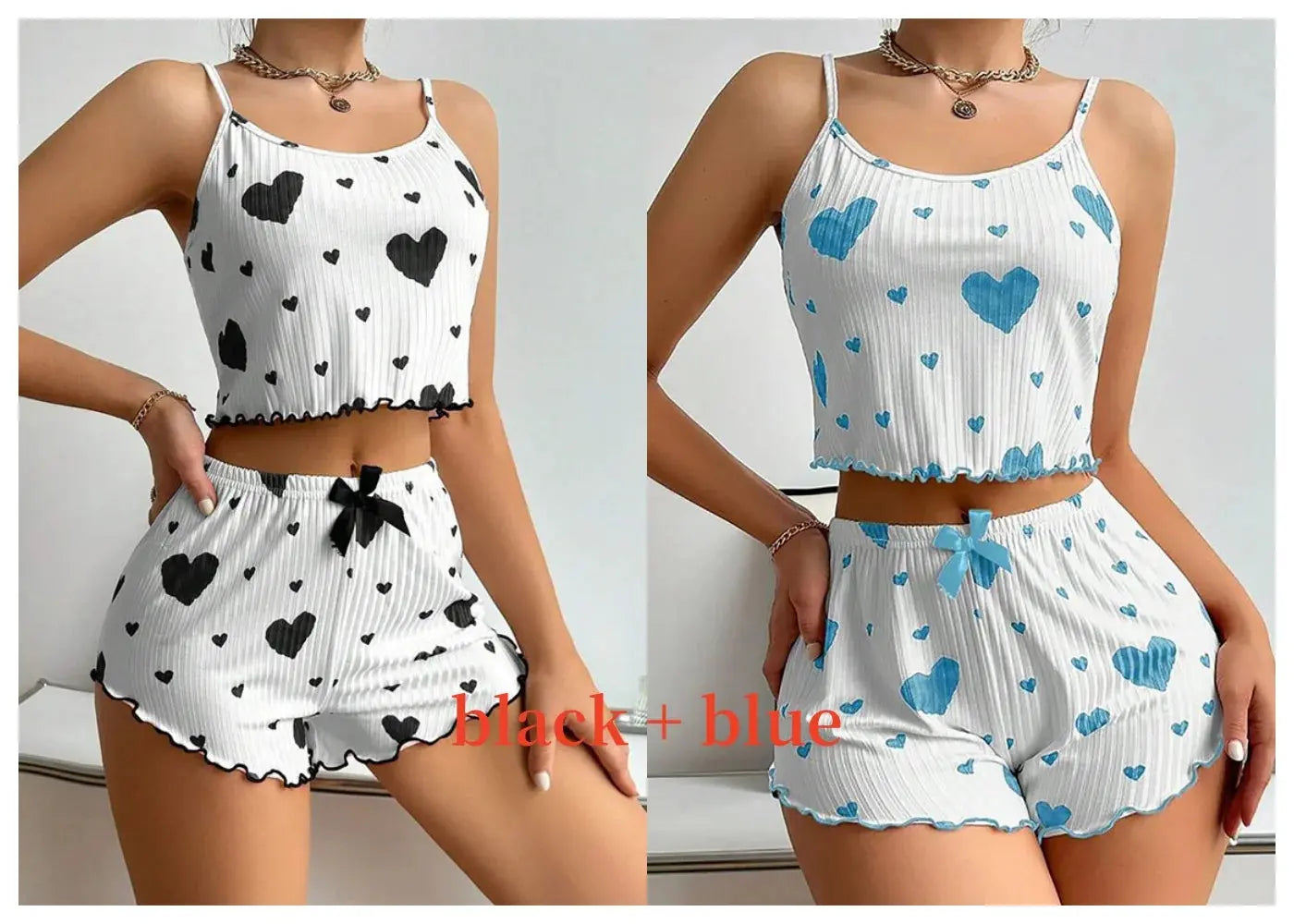Lässige, weiche, kurze Nachtwäsche-Tanktops mit Liebesdruck - So ist Leben