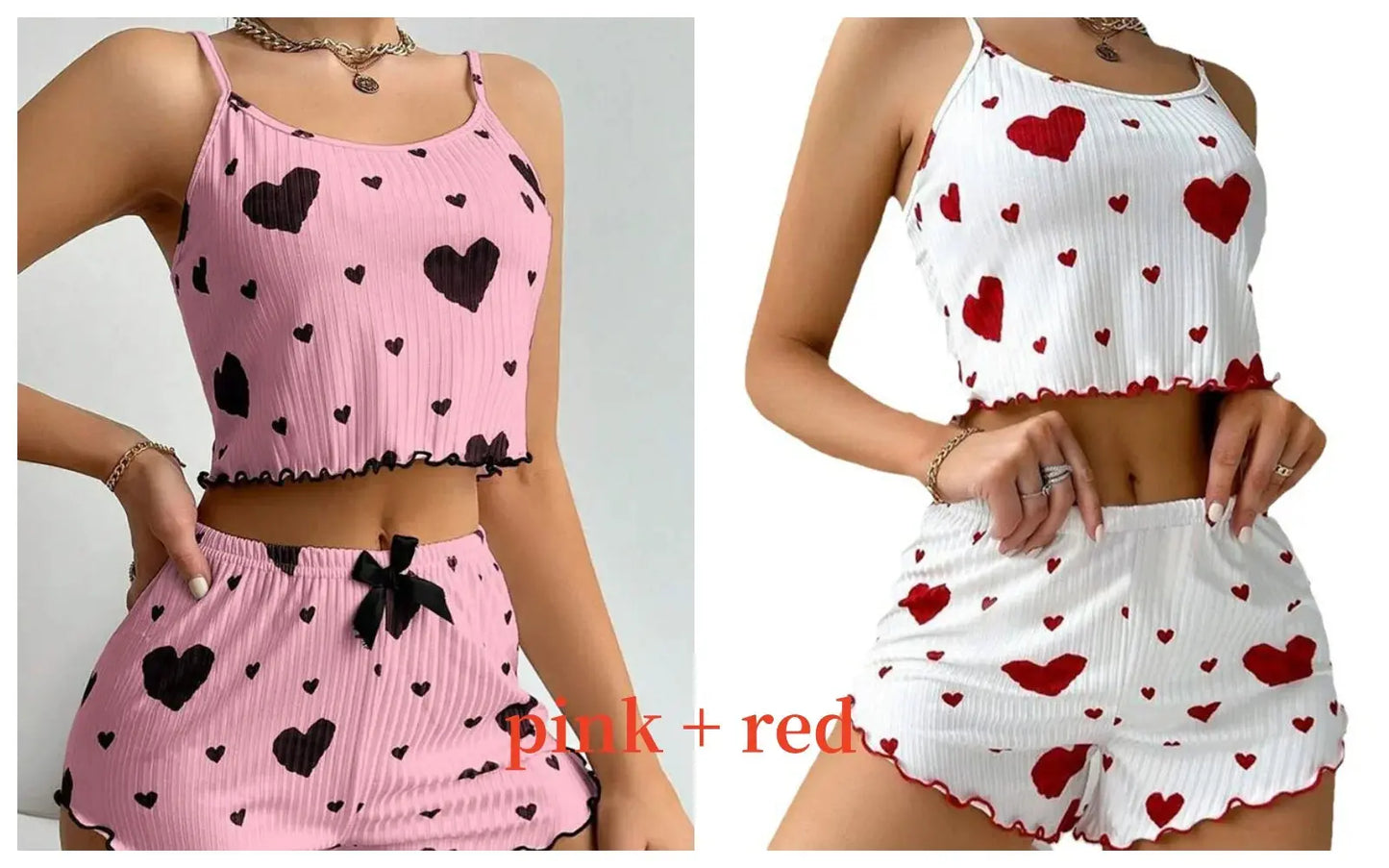Lässige, weiche, kurze Nachtwäsche-Tanktops mit Liebesdruck - So ist Leben