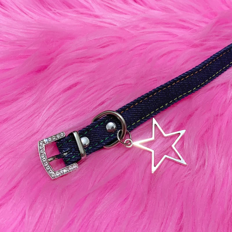 Y2K Kristall Stern Halskette im modernen Trenddesign