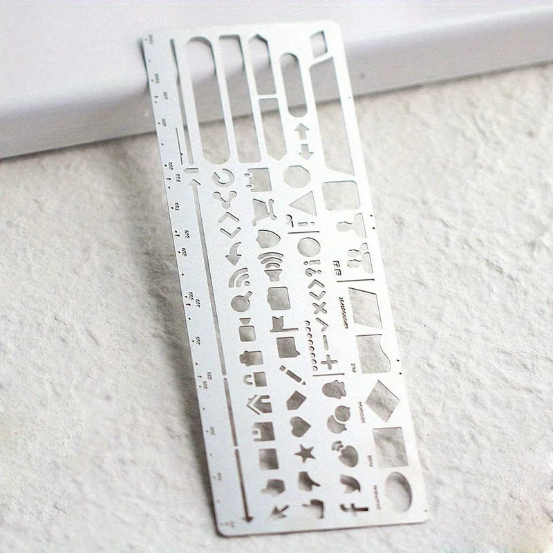 2 teile/satz Vintage Tragbare Edelstahl Schablonen Hohl Lineal Planer Reise Tagebuch Notebook DIY Werkzeug Vorlage Geschenk Schreibwaren So ist Leben