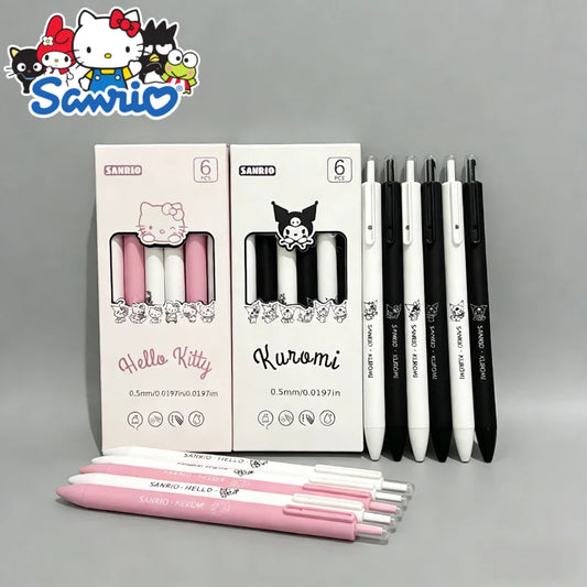 6 Stück/Set Sanrio Gelstift Hello Kitty Kuromi Niedliches Komplettset Schwarzer Gelstift Schnelltrocknender Kugelschreiber für Schüler Geburtstagsgeschenk - So ist Leben