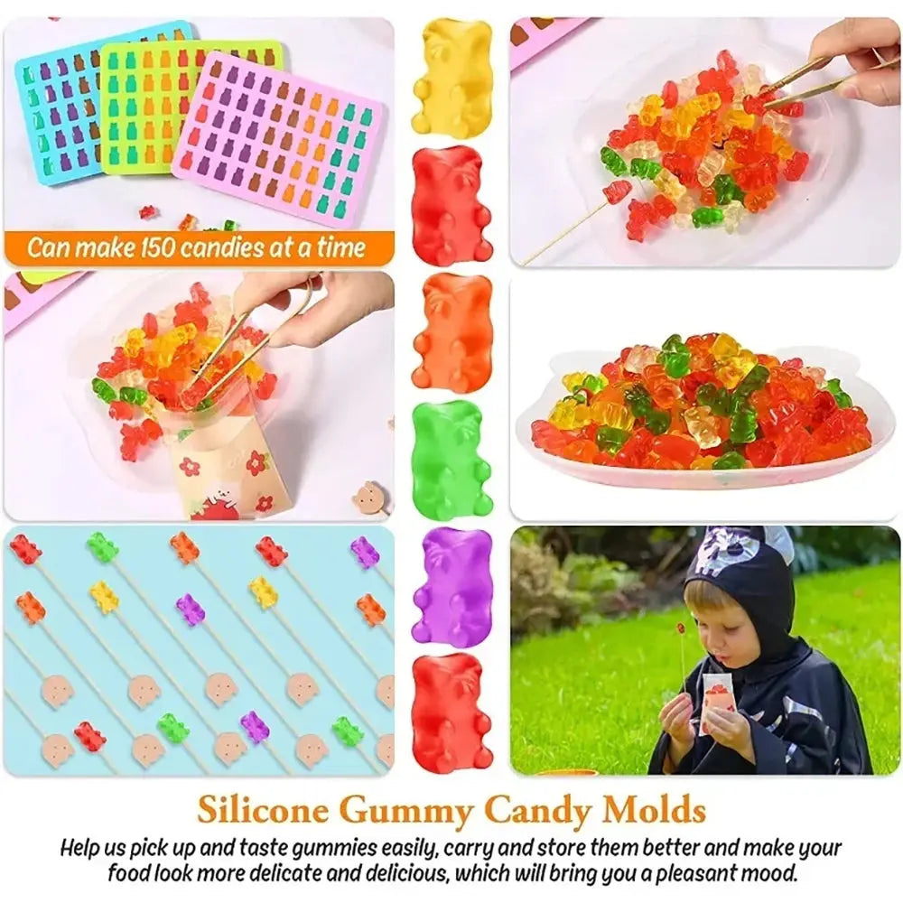 50 Gitter Gummibärchen Silikon form niedlichen Bären gelee Formen Süßigkeiten Schokolade Fondant Tabletts mit Tropfer DIY Back dekoration Werkzeuge - So ist Leben