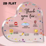 Herzförmige Acryltafel als Dankeschön für Lehrer, buntes Sternsymbol-Design - So ist Leben