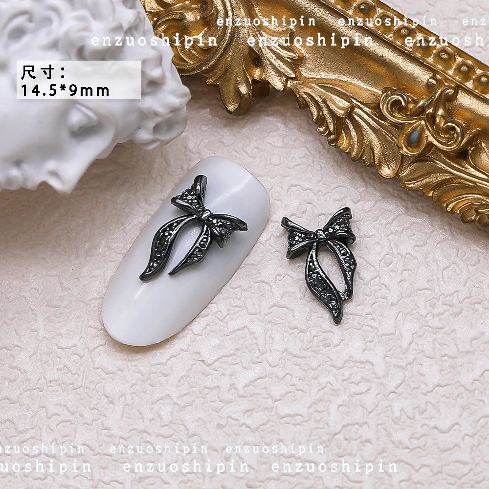 40PCS Dark Alloy Nail art Charms Schädel Bogen Skelett Palm Sinister Zubehör Für Halloween Nägel Dekoration Maniküre Liefert So ist Leben