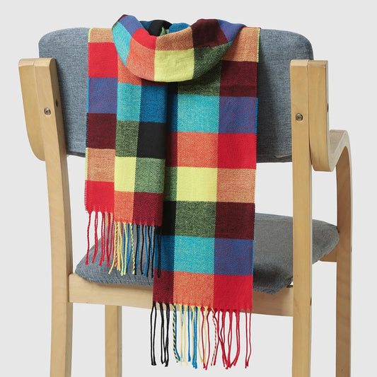 Schottenkaro-Schal, kariert, Wollmischung, für Herren und Damen, modisch, Quaste, Winter, warm, Business, lässig, elegant, minimalistisch, Polyesterfaser So ist Leben