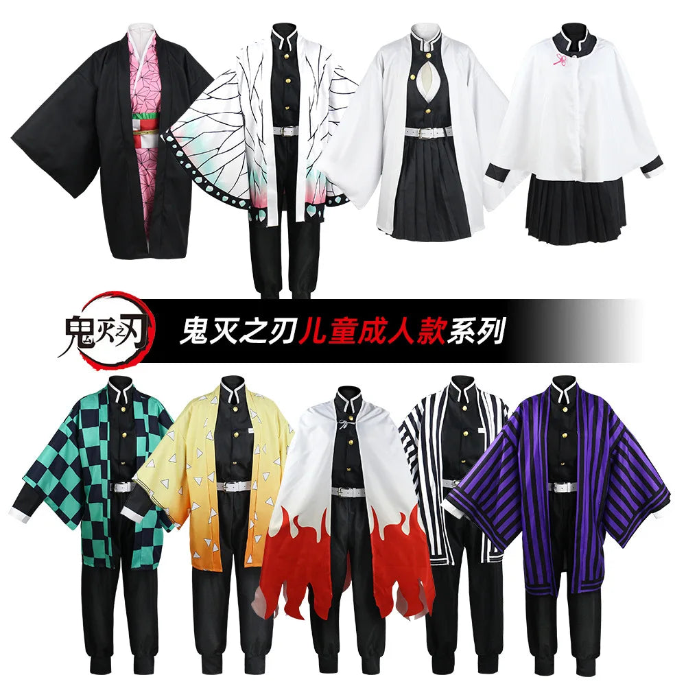 Dämonentöter Kamado Tanjirou Zenitsu Giyuu Cosplay Kostüm Anime Set für Kinder Mann Halloween Dress UpHalloween Frauen Kinder So ist Leben