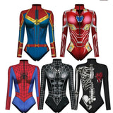 Spiderman Captain Superhelden-Badeanzug für Damen, 3D-Druck, Bade-Body, Cosplay, Overall, Halloween, Karneval, Outfits So ist Leben