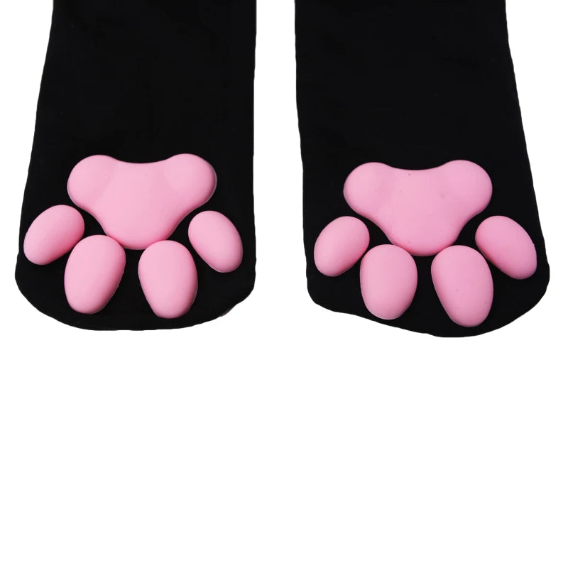 Katze Pfote 3D Socken Für Frauen Mädchen Kawaii Katze Klaue Zehen Mützen Nettes Geschenk Lolita Pfote Pads Cosplay Katze Pfote pad Oberschenkel Hohe Socken Neue So ist Leben