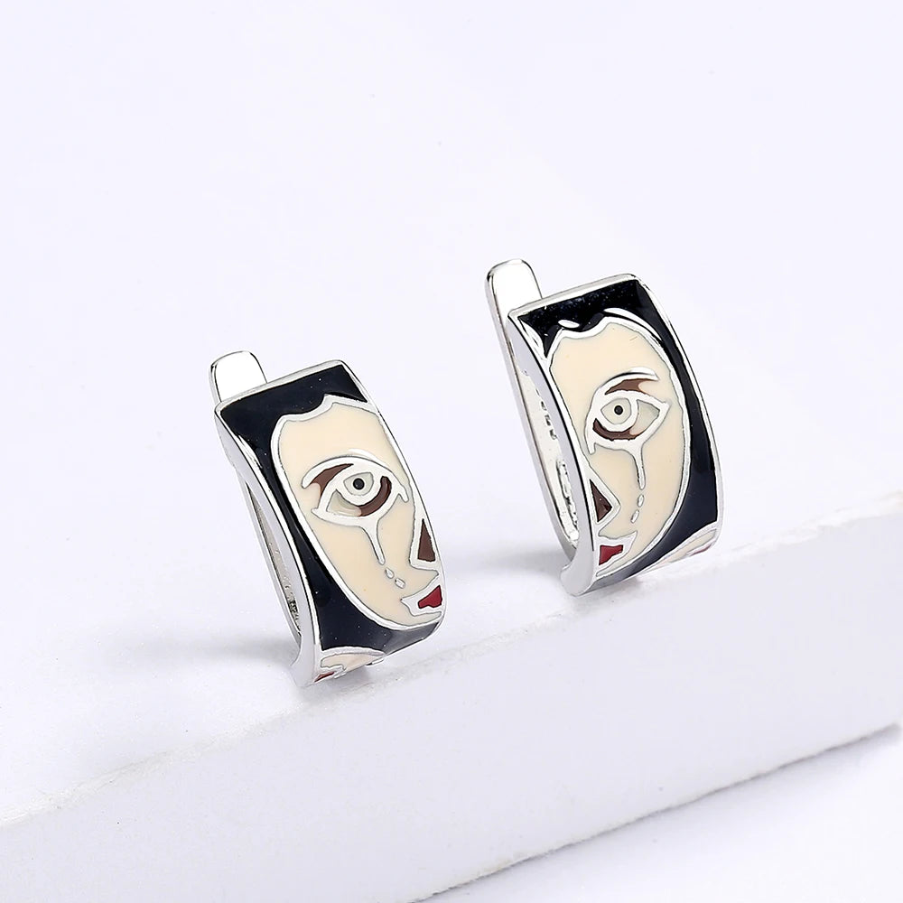 Übertriebene Damen-Ohrringe, Horror-Gesicht-Ohrringe, modischer Party-Schmuck, Halloween-Schmuck, lustiges Geschenk, Ohrringe für Frauen So ist Leben
