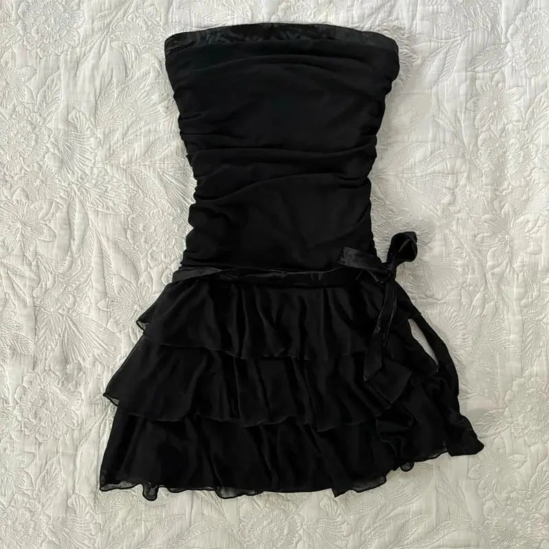 Grunge Punk Gothic Fairycore Emo Girls Dress Sexy Slim Lace Chic Fashion Aesthetic Women's Dresses Harajuku Retro Y2K Streetwear - So ist Leben