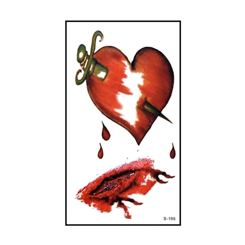 6 stücke Halloween Blutige Wunde Tattoo Aufkleber Trick Scary Wasserdicht Temporäre Tattoo DIY Gefälschte Tattoo Halloween Party Dekoration So ist Leben