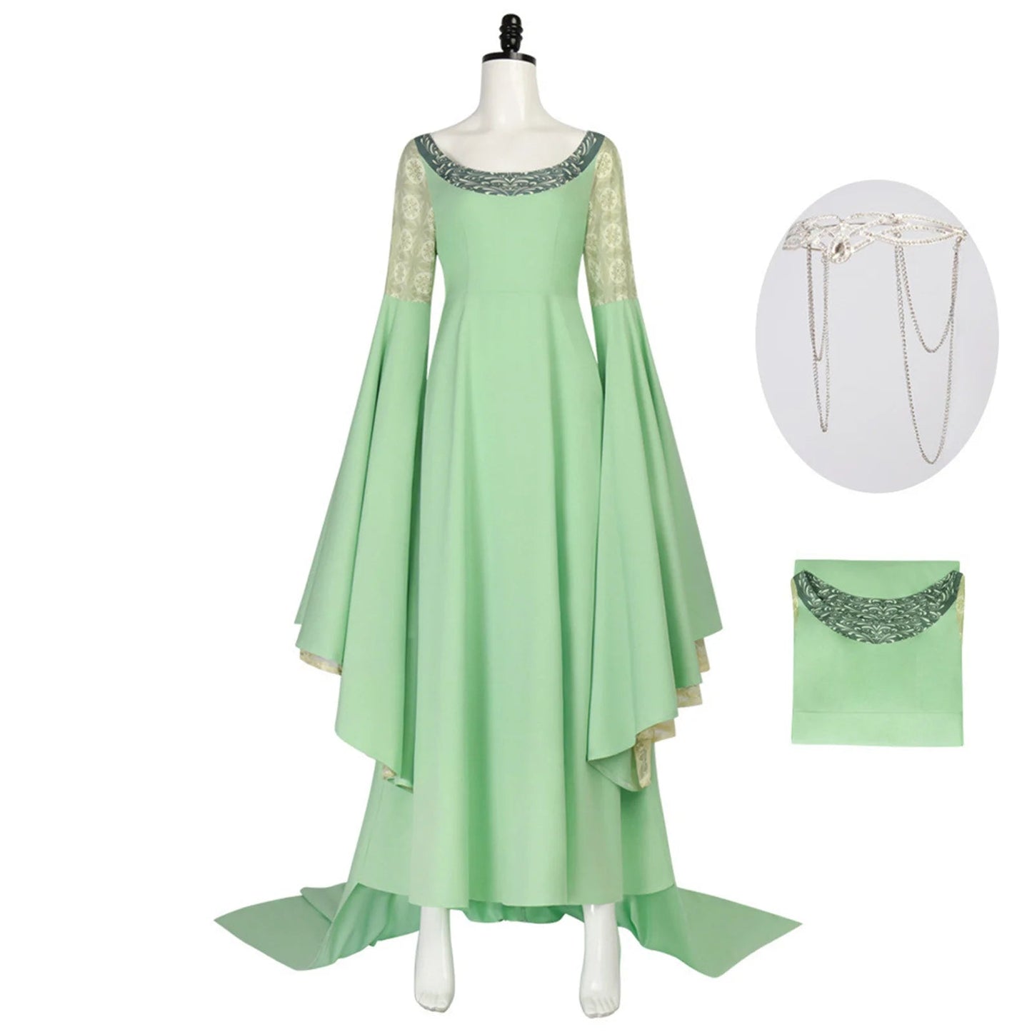Arwen Cosplay Kostüm Grünes langes Kleid für Halloween-Party So ist Leben